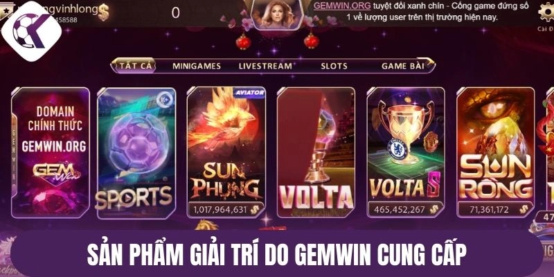Sản phẩm giải trí do Gemwin cung cấp